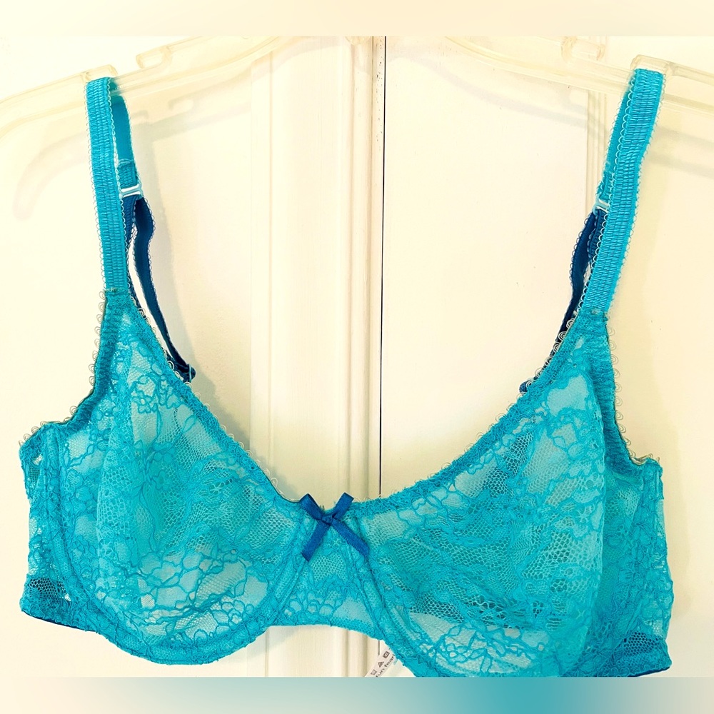 Cosmopolitan Teal Lace Bra 38C